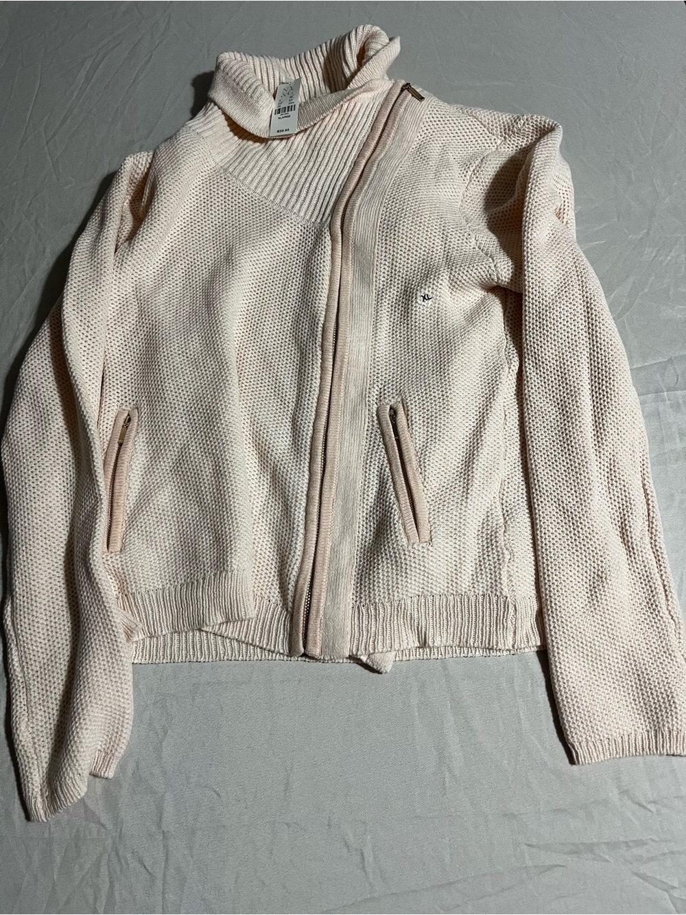 New York & Company Knit Zip-Front Turtleneck Sweater Size XL NWT